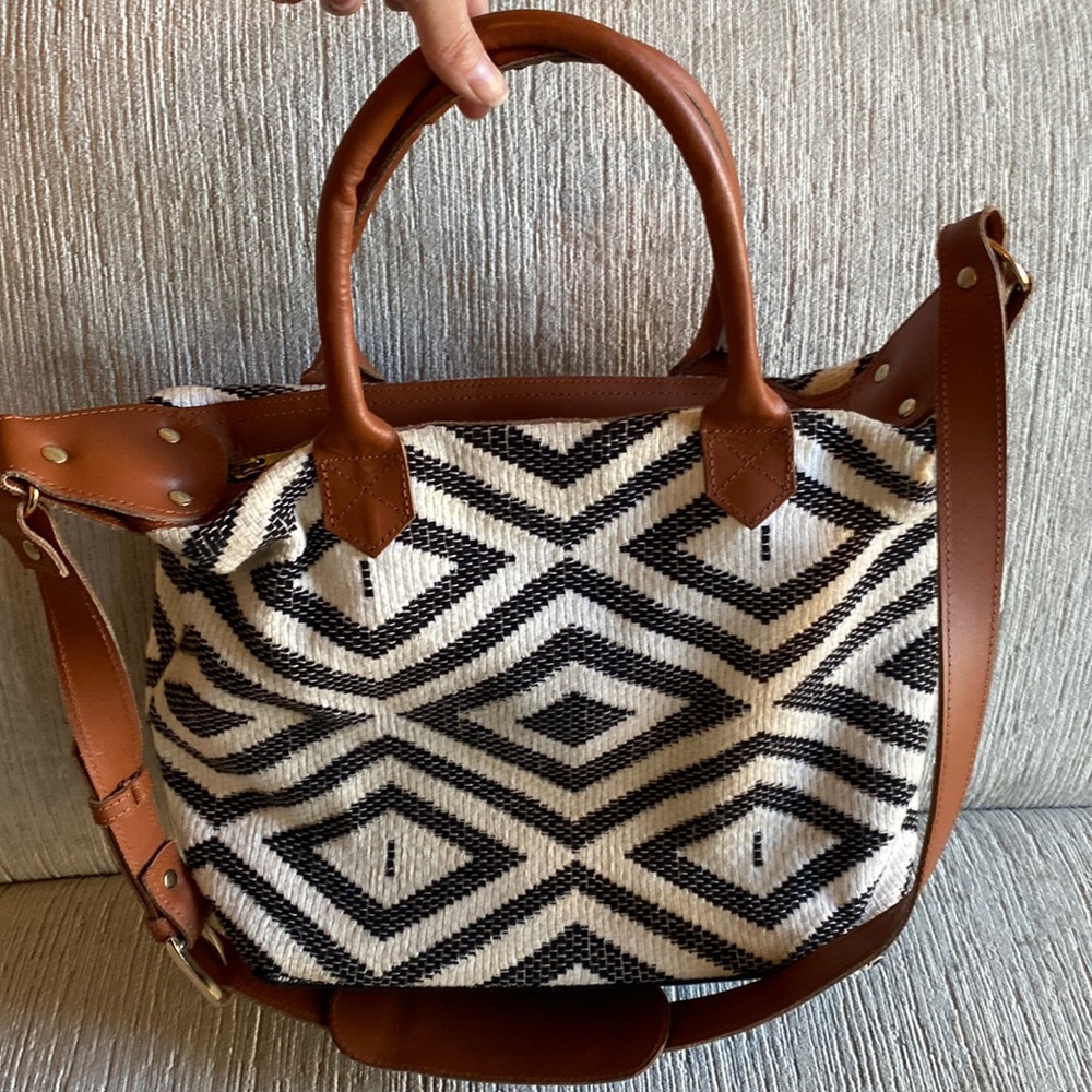 Black and White Woven Purse